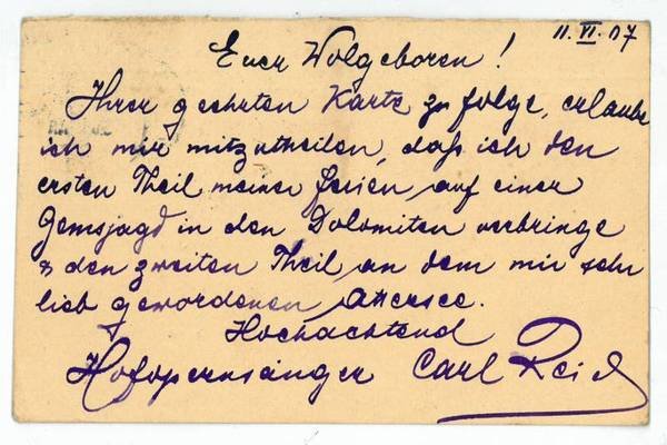 Eigenh. Postkarte mit U.