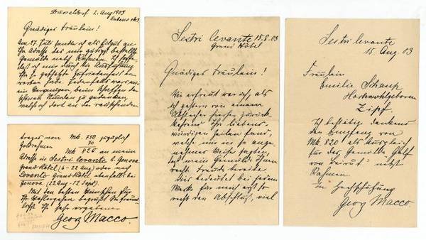 3 eigenh. Briefe m. U.