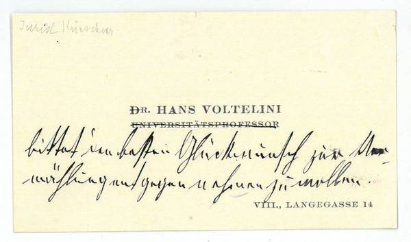 Eigenh. Visitenkarte.