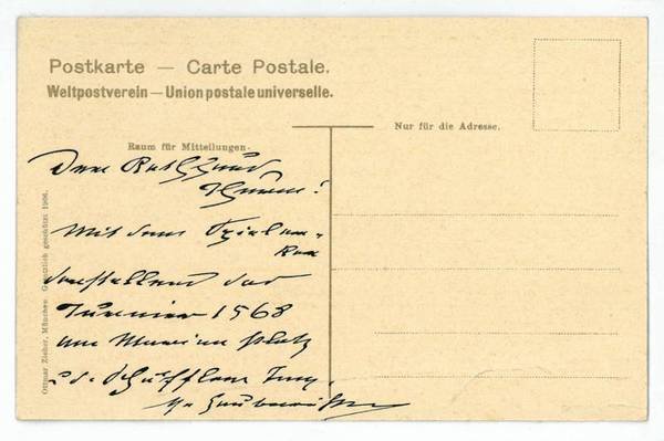 Eigenh. Bildpostkarte mit U.