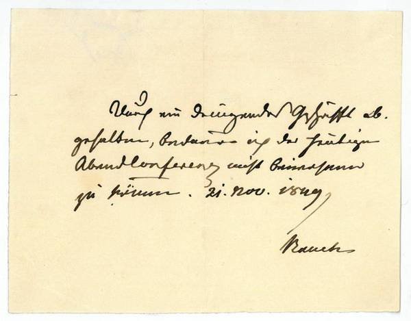 Eigenh. Mitteilung mit U.