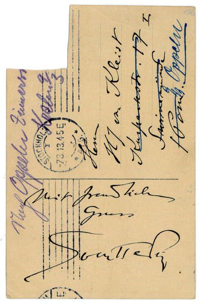 Autograph portrait postcard signed.