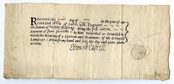 Printed blank form completed in ink and signed by Edmund …