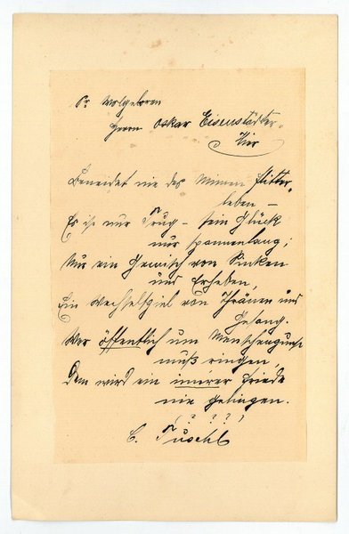 Eigenh. Albumblatt mit U.