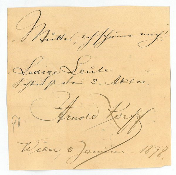 Eigenh. Albumblatt mit U.