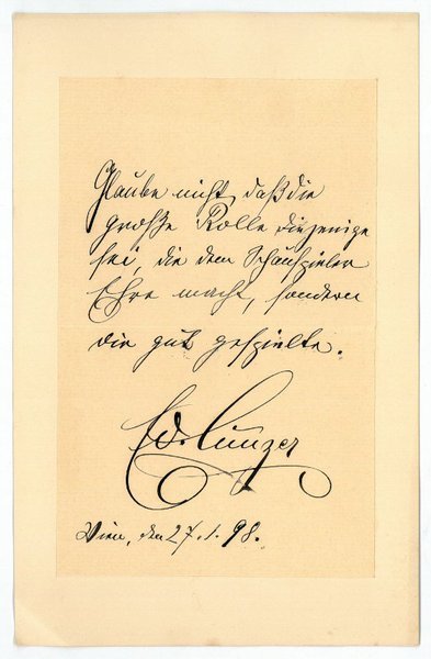 Eigenh. Zitat mit U.