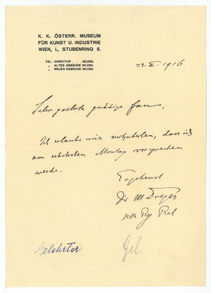 Eigenh. Brief mit U.