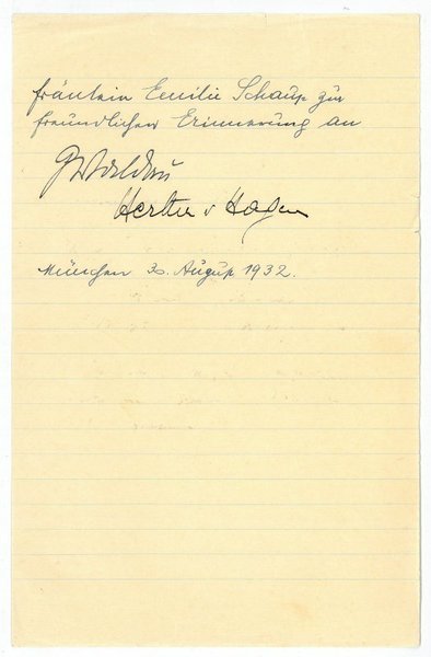 Widmung mit eigenh. U.