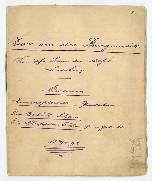 Eigenh. Liedmanuskript mit Namenszug.
