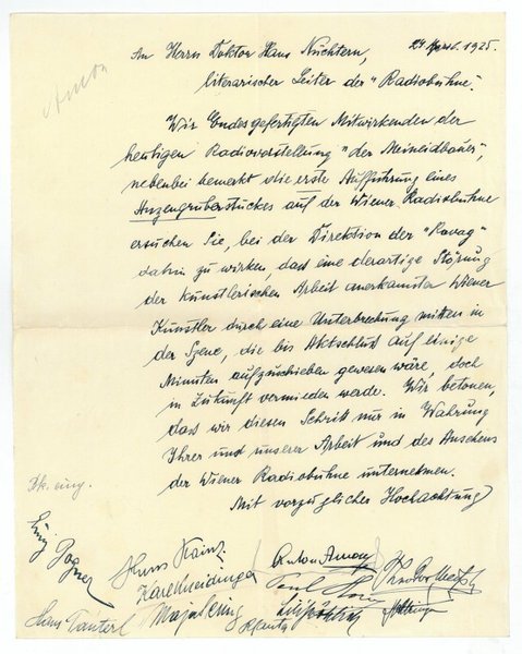 Brief mit 11 eigenh. U.