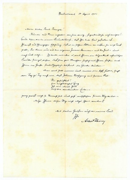 Eigenh. Brief mit U.