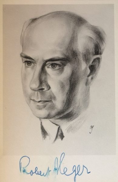 Gedr. Portraitzeichnung mit eigenh. U. auf der Bildseite.