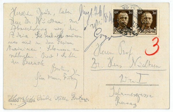 Eigenh. Postkarte mit U.