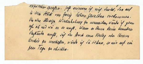 Eigenh. Brief mit U. (Fragment).
