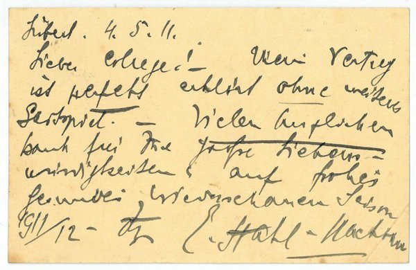 Eigenh. Postkarte mit U.