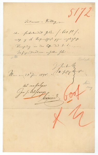 Quittung mit eigenh. U.