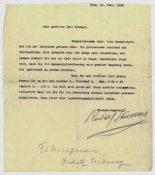 Ms. Brief mit eigenh. U.