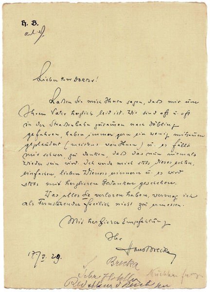 Eigenh. Brief mit U.