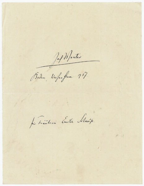 Eigenh. Albumblatt mit U.