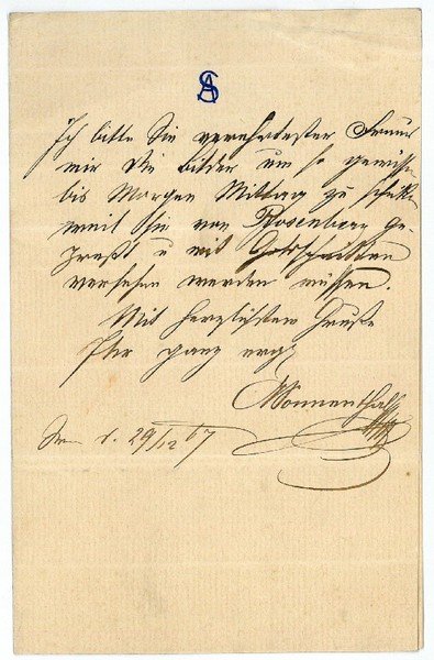 Eigenh. Brief mit U.