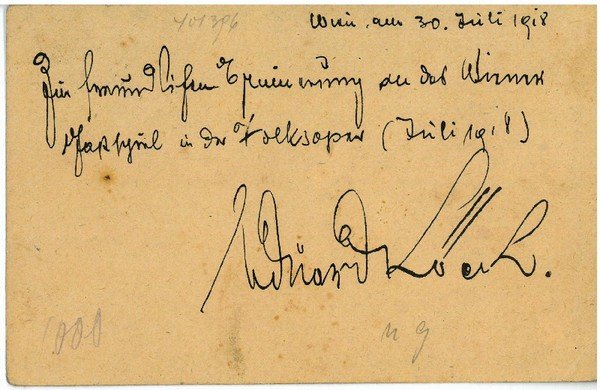 Eigenh. Postkarte mit U.