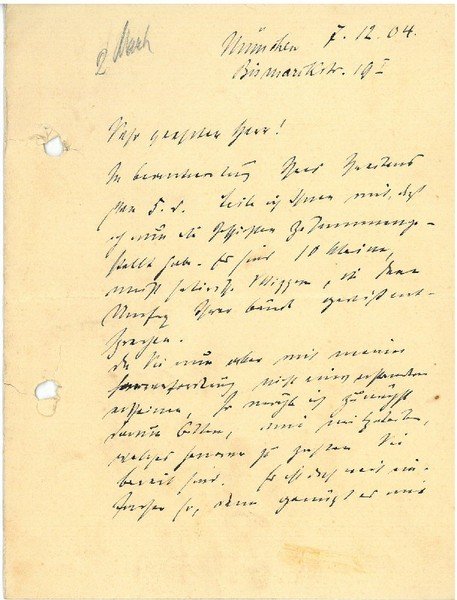 Eigenh. Brief mit U.