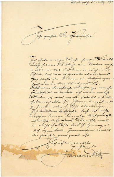 Eigenh. Brief mit U.