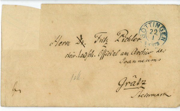 Kuvert mit eigenh. Adresse.