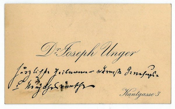 Eigenh. Visitenkarte.