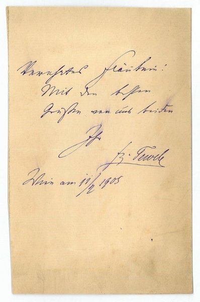 Eigenh. Albumblatt mit U.