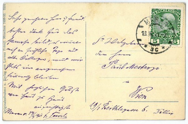 Eigenh. Bildpostkarte mit U.