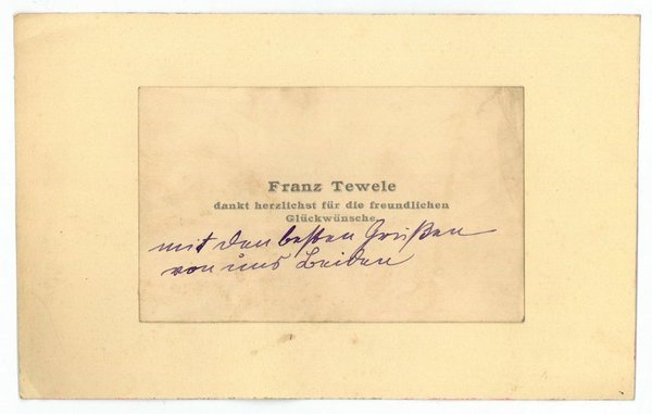 Eigenh. Visitenkarte.