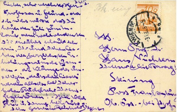 Eigenh. Bildpostkarte mit U.