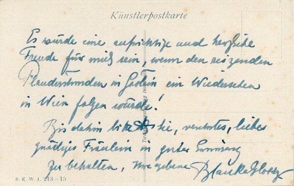 Eigenh. Bildpostkarte mit U.