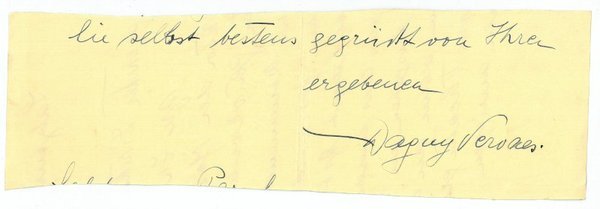 Ausschnitt mit eigenh. U.