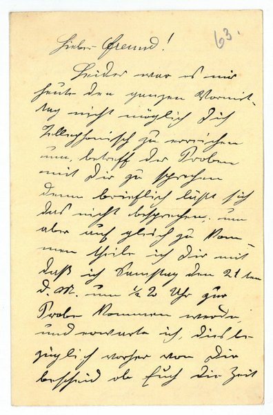 Eigenh. Brief mit U.