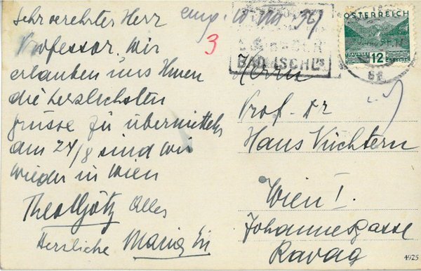 Eigenh. Bildpostkarte mit U.