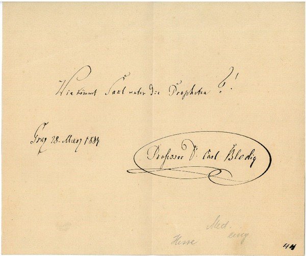 Eigenh. Albumblatt mit U.