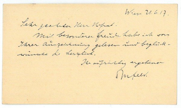 Eigenh. Visitenkarte.