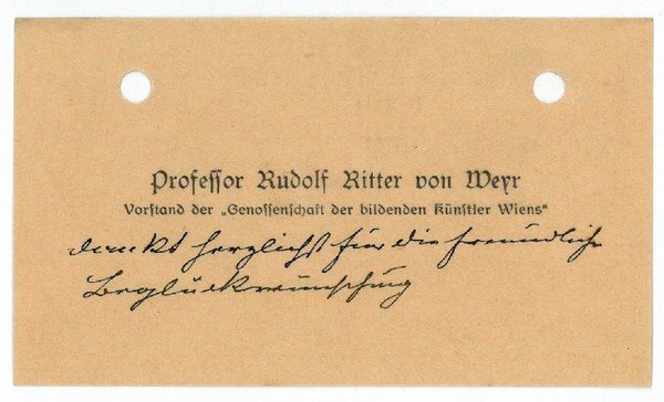 Eigenh. Visitenkarte.