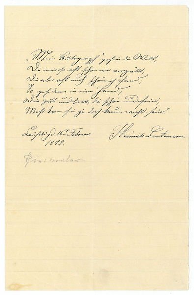 Eigenh. Albumblatt mit U.