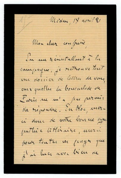 Autograph letter signed.