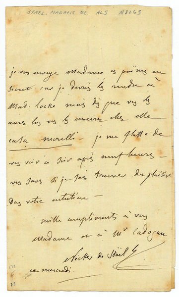 Autograph letter signed.