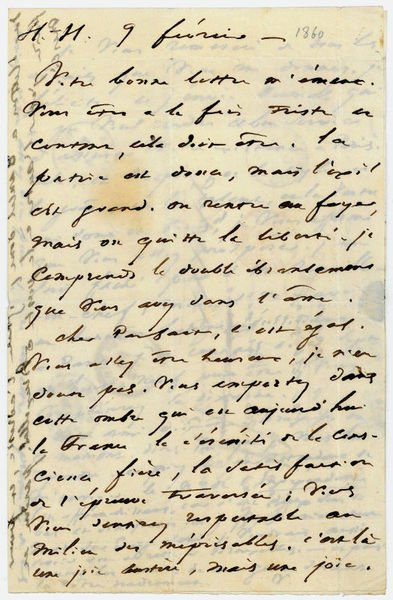 Autograph letter signed ("V.").