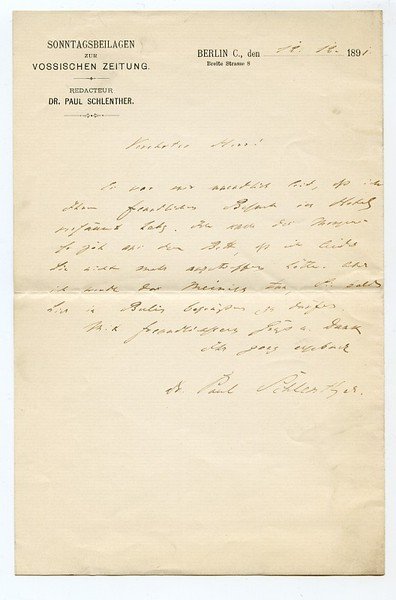 Eigenh. Brief mit U.