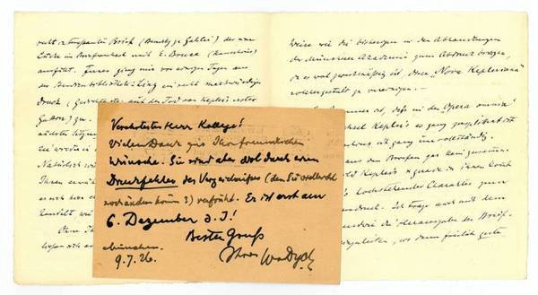 Eigenh. Brief mit U. und eh. Postkarte mit U.