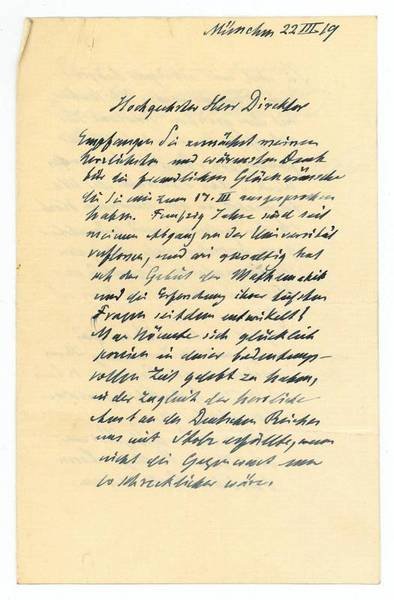 Eigenh. Brief mit U.