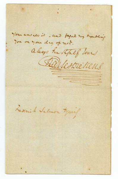 Autograph letter signed ("Charles Dickens").