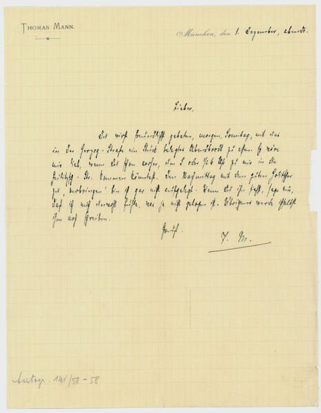 Eigenh. Brief mit U. (Initialen).