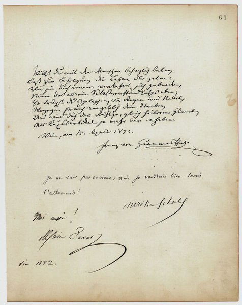 Eigenh. Albumblatt mit U. ("Franz von Hermannsthal").